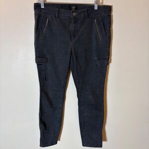 LOFT Petites Gray Skinny‎ Cargo Pants Moto Ankle Zip Utility Trousers Size  8P